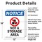 Signmission Not A Storage Area, 12 in W x Rectangle, Aluminum OS-2PACK-NS-A-1218-V-15129 - alternate 6